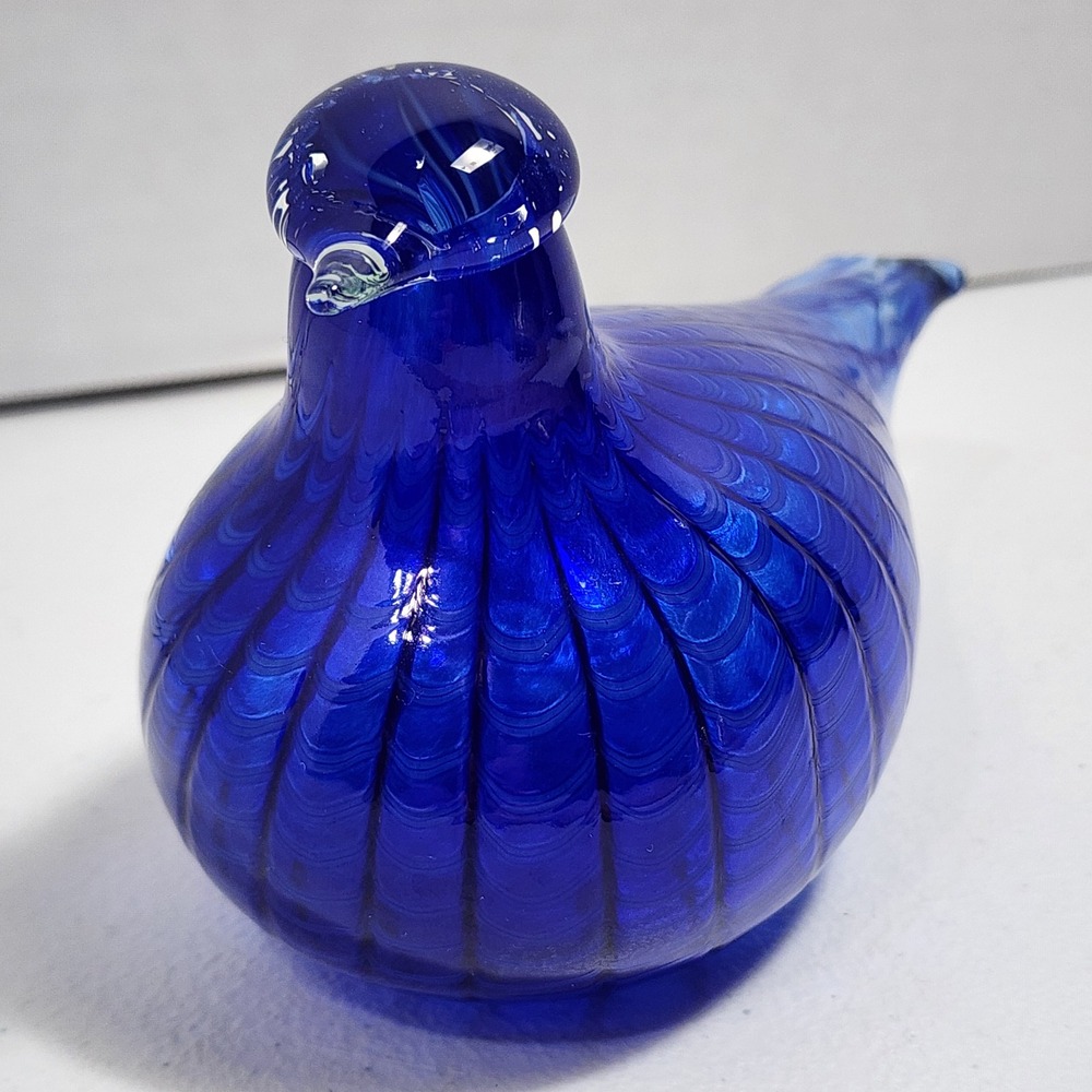 Iittala Birds by Toikka Sinisulka Blue Feathers Glass Bird Oiva Toikka Finland